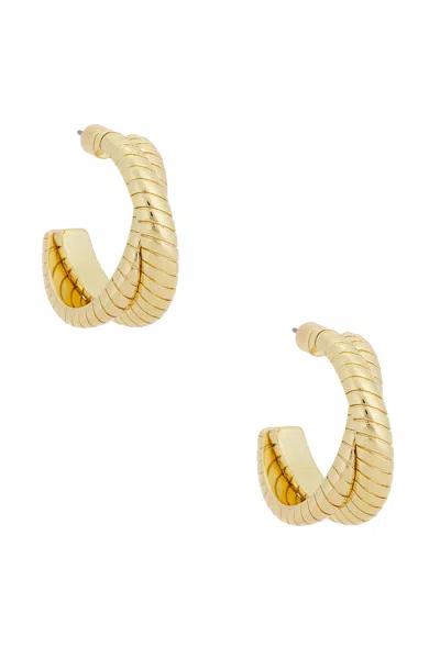 Roxanne Assoulin Double Cobra Hoop Earrings In Gold