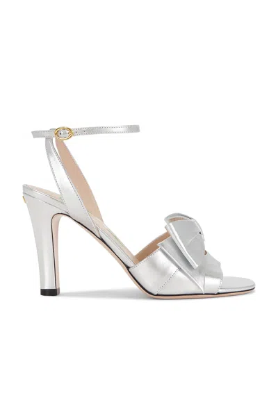 Valentino Bowow Metallic Leather Sandals