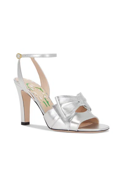Valentino Bowow Metallic Leather Sandals