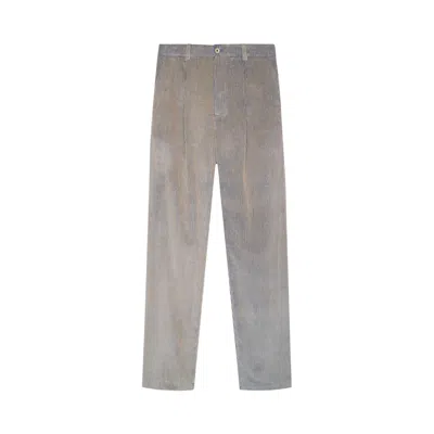 Pre-owned The Elder Statesman Wale Cord Pleated Trouser 'silver/camel' | Men's Size 34