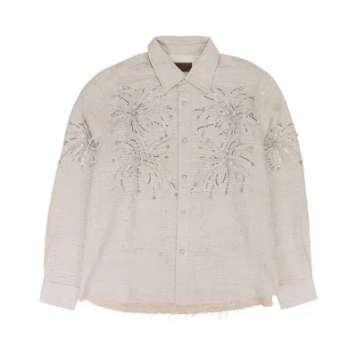 Pre-owned Birth Of Royal Child Fireworks Beaded Diamond Shirt 'white' | Men's Size Xl