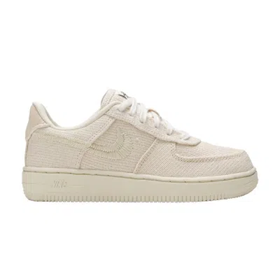Pre-owned Nike Stussy X Air Force 1 Low Ps 'fossil' | Tan | Kid's Size 13.5 In Brown