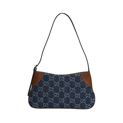Pre-owned Gucci Emblem Super Mini Shoulder Bag 'sapphire' | Blue | Women's Size Onesize