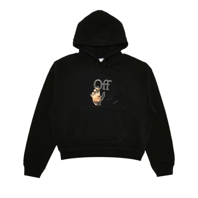Pre-owned Off-white Caravaggio Hand Over Flatlock Hoodie 'black/multicolor' | Men's Size S