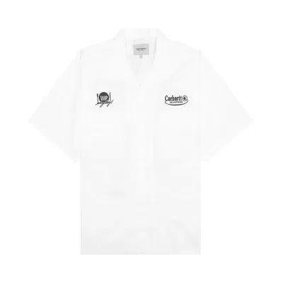 Pre-owned Carhartt Wip Short-sleeve Deli Shirt 'white/black' | Men's Size M