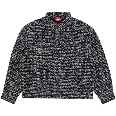 Pre-owned Supreme Fuck Stitch Denim Trucker Jacket 'black' | Men's Size Xl