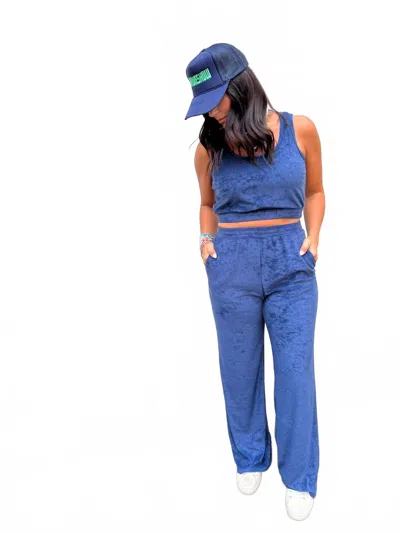 Sadie & Sage Lake Side Loungewear Pant In Blue In Blue