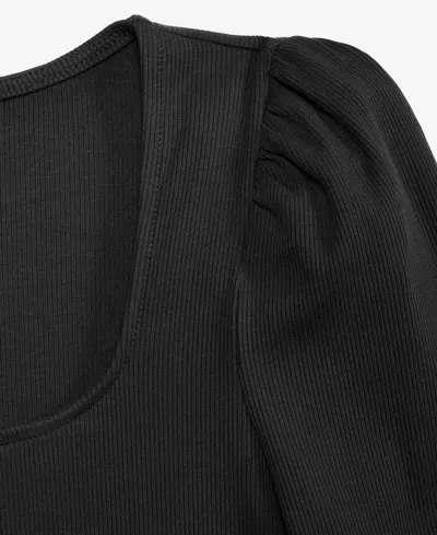 On 34th Women's Square-neck Puff-sleeve Top, Exclusively At Macy's In Black