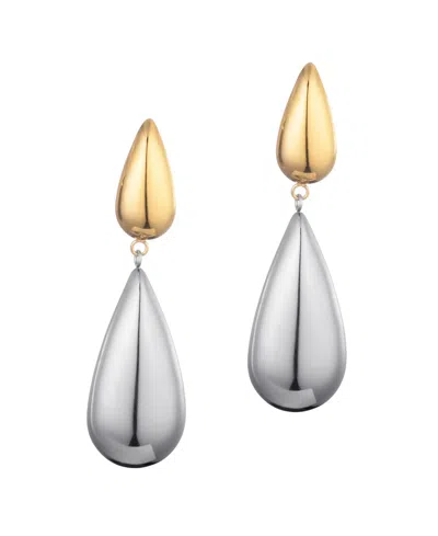 Adornia 14k Gold And Silver Plated Mixed Metal Teardrop Drop Earrings