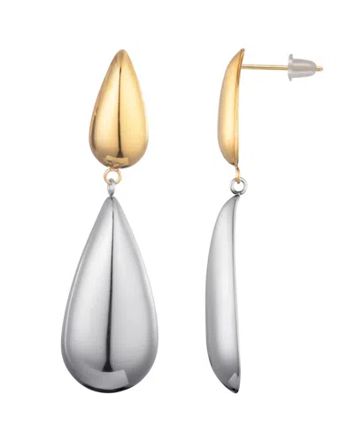 Adornia 14k Gold And Silver Plated Mixed Metal Teardrop Drop Earrings