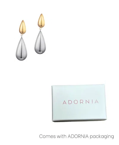 Adornia 14k Gold And Silver Plated Mixed Metal Teardrop Drop Earrings