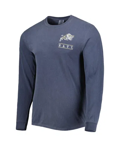 Image One Men's Navy Navy Midshipmen Circle Campus Scene Long Sleeve T-shirt In Blue
