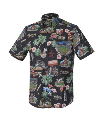 Reyn Spooner Men'sâ Black Houston Astros Scenic Tri-blend Button-down Shirt In Multi