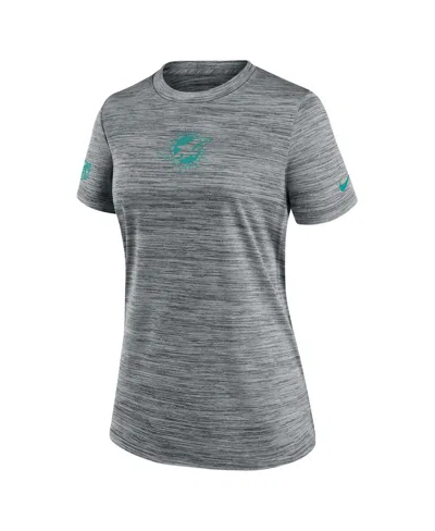 Nike Women's Gray Miami Dolphins Sideline Velocity Performance T-shirt
