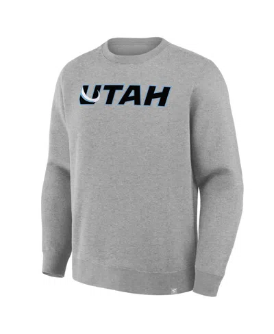 Fanatics Men's Heather Gray Utah Mammoth Combo Legacy Fleece Pullover Hoodie In Gray