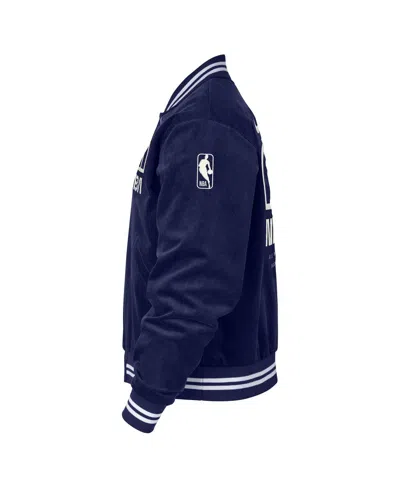 Nike Blue Nba All World Hoops Team 31 Trend Corduroy Full-snap Bomber Jacket In Blue