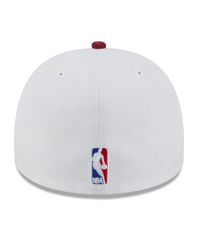 New Era Men's White/wine Cleveland Cavaliers 2025 Nba Draft A-frame 59fifty Fitted Hat