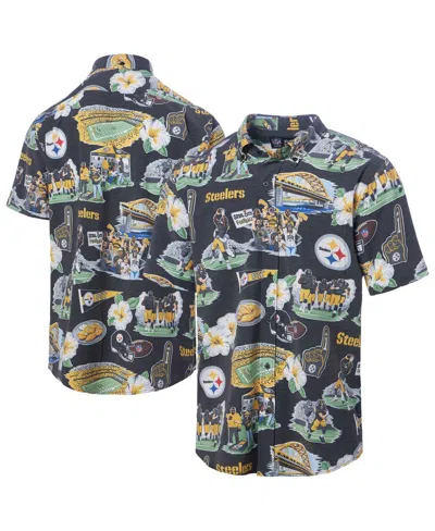 Reyn Spooner Men's Black Pittsburgh Steelers Scenic Button-down Shirt In Multi