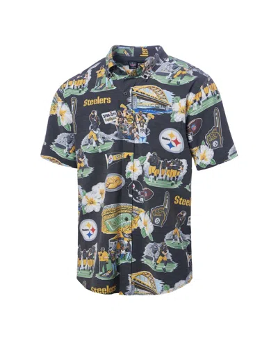 Reyn Spooner Men's Black Pittsburgh Steelers Scenic Button-down Shirt In Multi