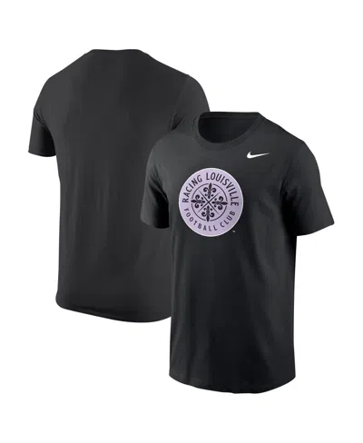 Nike Men's Black Racing Louisville Fc Primary Logo Core T-shirt In Black