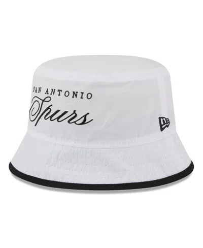 New Era Men's White/black San Antonio Spurs 2025 Nba Draft Nylon Bucket Hat