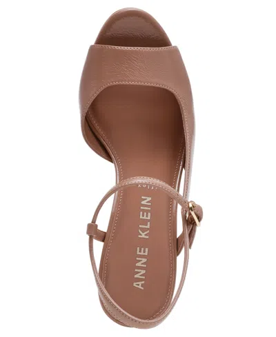 Anne Klein Women's Jessica Peep Toe Dress Sandals In Brown