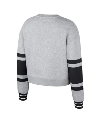 Stadium Essentials Men's And Women'sâ Heather Gray New York Liberty Cropped Pullover Sweatshirt
