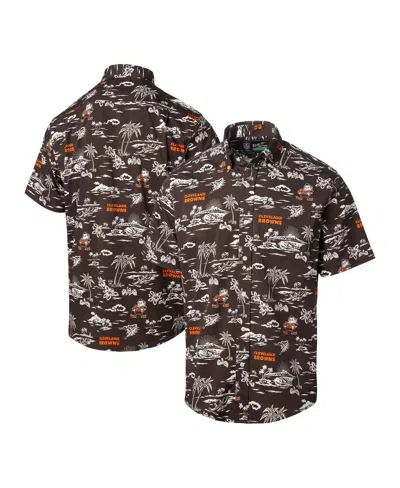 Reyn Spooner Men's Brown Cleveland Browns Throwback Kekaiâ Print Button-up Shirt In Brown