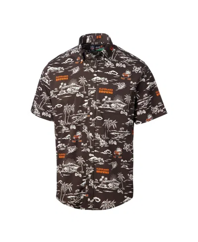 Reyn Spooner Men's Brown Cleveland Browns Throwback Kekaiâ Print Button-up Shirt In Brown