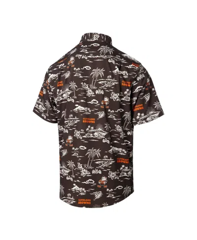 Reyn Spooner Men's Brown Cleveland Browns Throwback Kekaiâ Print Button-up Shirt In Brown