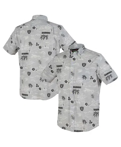 Reyn Spooner Men's Silver Las Vegas Raiders Kekai Performance Button-down Shirt In Silver