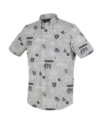Reyn Spooner Men's Silver Las Vegas Raiders Kekai Performance Button-down Shirt In Silver