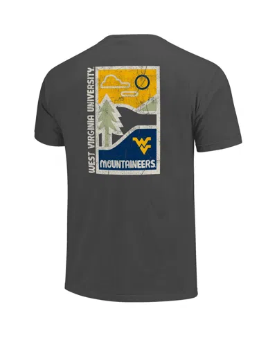 Image One Men's Graphite West Virginia Mountaineers Comfort Colors Minimal Vista Distressed Graphics T-shirt In Gray