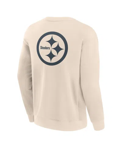 Fanatics Men's Cream Pittsburgh Steelers Elements Future Ground Lettering Pullover Sweatshirt In White