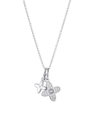 Adornia Tarnish Resistant Cubic Zirconia Double Pointed Clover Necklace