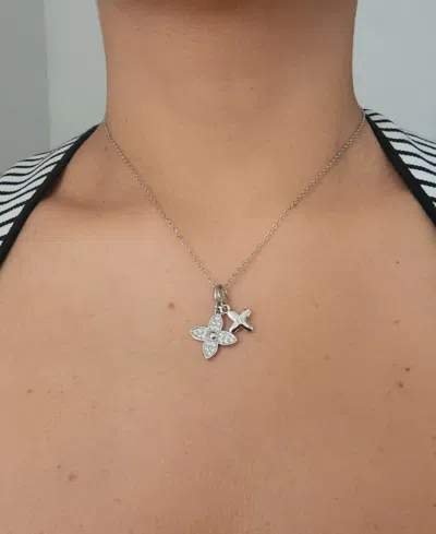 Adornia Tarnish Resistant Cubic Zirconia Double Pointed Clover Necklace