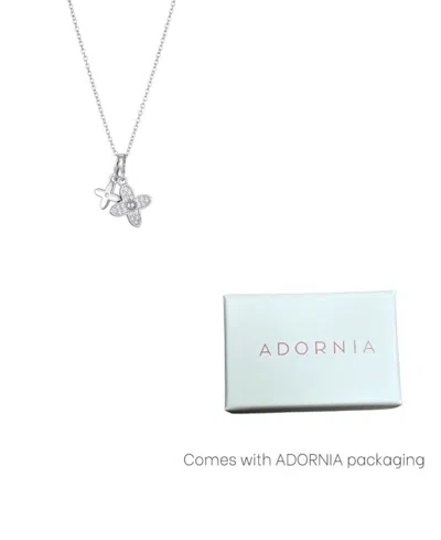 Adornia Tarnish Resistant Cubic Zirconia Double Pointed Clover Necklace