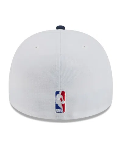 New Era Men's White/navy Denver Nuggets 2025 Nba Draft A-frame 59fifty Fitted Hat