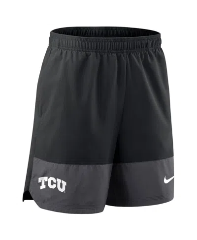 Nike Men's Black Tcu Horned Frogs 2025 Sideline Performance Shorts In Black