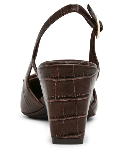 Anne Klein Women's Renetta Slingback Block Heel Pumps In Brown