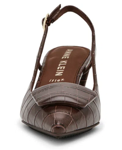 Anne Klein Women's Renetta Slingback Block Heel Pumps In Brown