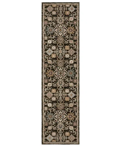 Oriental Weavers Andorra 2396b Runner Area Rug, 2'6 X 12' In Black