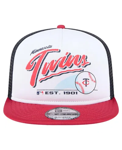 New Era Big Boys And Girls White Minnesota Twins Retro 9fifty Snapback Hat In White