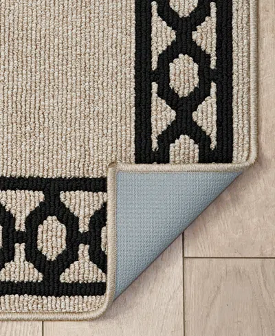 Jean Pierre New York Jean Pierre Christine Trellis Border Tufted Runner Rug, 26" X 60" In Black