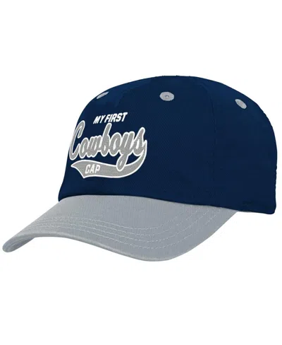 Outerstuff Baby Boys And Girls Navy/silver Dallas Cowboys My First Tail Sweep Slouch Flexâ Hat In Blue