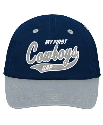 Outerstuff Baby Boys And Girls Navy/silver Dallas Cowboys My First Tail Sweep Slouch Flexâ Hat In Blue
