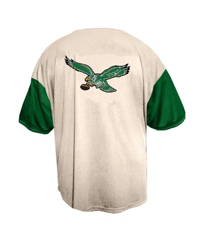 Fanatics Men's Cream Philadelphia Eagles Vintage Full-button Short Sleeve Shirt In White