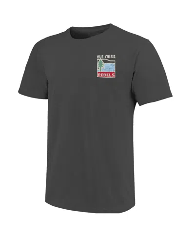 Image One Graphite Wisconsin Badgers Comfort Colors Minimal Vista Distressed Graphics T-shirt In Gray