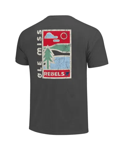 Image One Graphite Wisconsin Badgers Comfort Colors Minimal Vista Distressed Graphics T-shirt In Gray