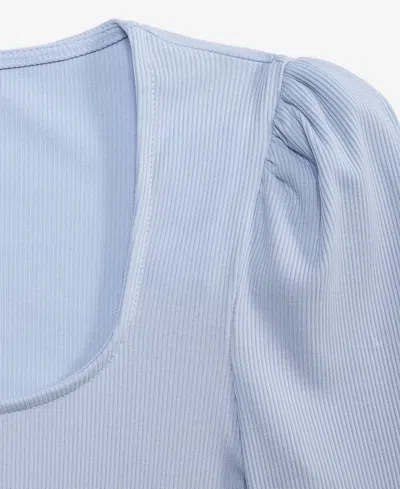 On 34th Women's Square-neck Puff-sleeve Top, Exclusively At Macy's In Blue